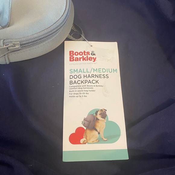 Dog Harness Backpack - Small/Medium With Built-in Waste Bag Dispenser - Picture 3 of 4